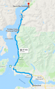 Mapa de Vancouver para Sea to Sky Gondola. Conheça esse lugar incrível!